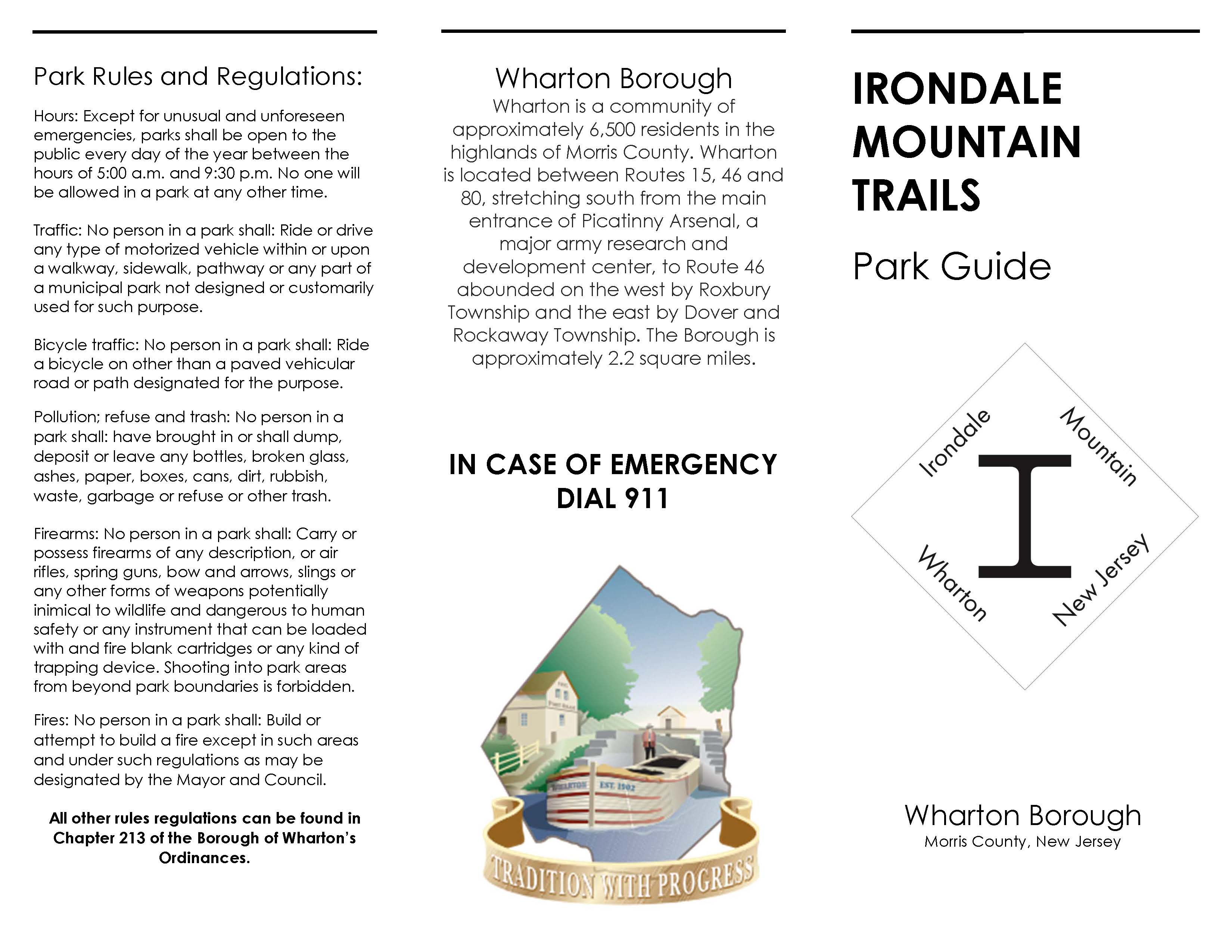 Wharton Trail Brochure Topo Page 1